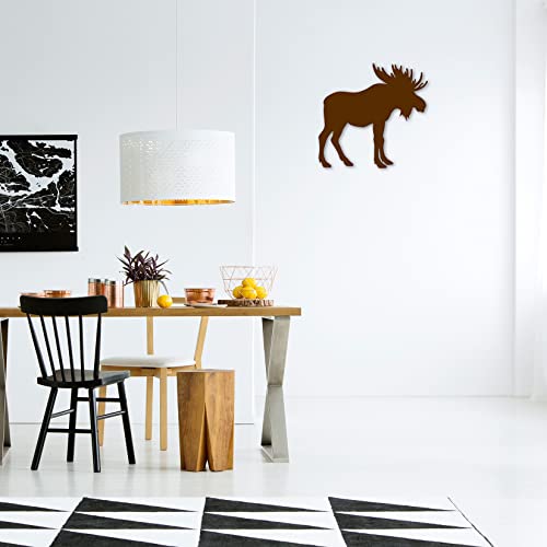 Poem Studio Moose Or Elk Metal Wall Sign - Animal Silhouette Metal Wall Art - Country Animal Lover Decorative Accent Home Decor Sign - Indoor Outdoor Made In The Usa - 14 Inch - Mocha #TOP2
