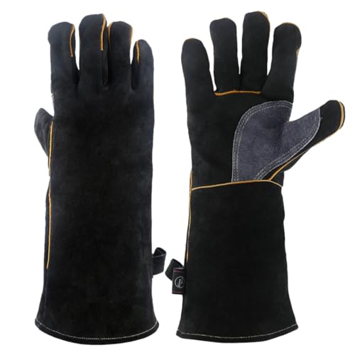Guantes de piel de vaca gruesos con aislamiento térmico para trabajos exigentes