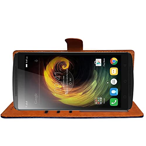 Image of Flip Cover Back Case for Lenovo K4 Note | Premium Leather Finish | Inbuilt Pockets & Stand | Flip Cover Back Case for Lenovo K4 Note (CamelBlue)