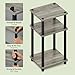 Furinno JUST Side Table, 3-Tier End Table, Open Shelves Night Stand, Bedside Table, Toolless Assembly, for Living Room, Bedroom, Bathroom, French Oak
