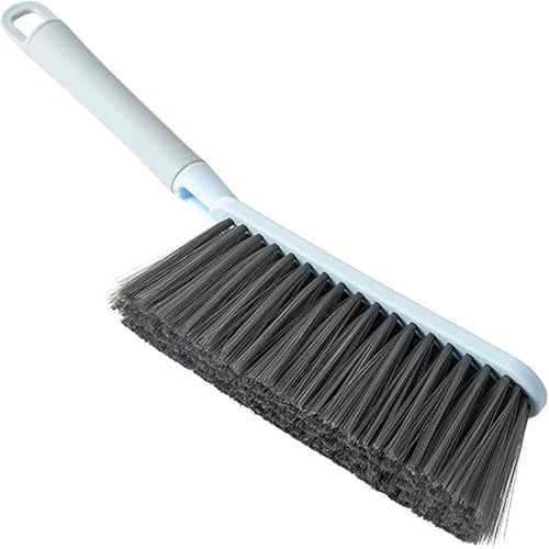 Image of Hand Broom with Long Handle, Soft Bristle Cleaning Brush, Multi-Purpose Duster for Bed, Car, Sofa, Furniture, Clothes, Carpet (Blue)