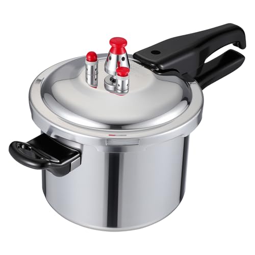 Image of DOITOOL Aluminum Pressure Cooker, 2 Liters /2.11 Quarts Small Pressure Cooker with Safety Valves, Fast Cooking and Even Heat Distribution
