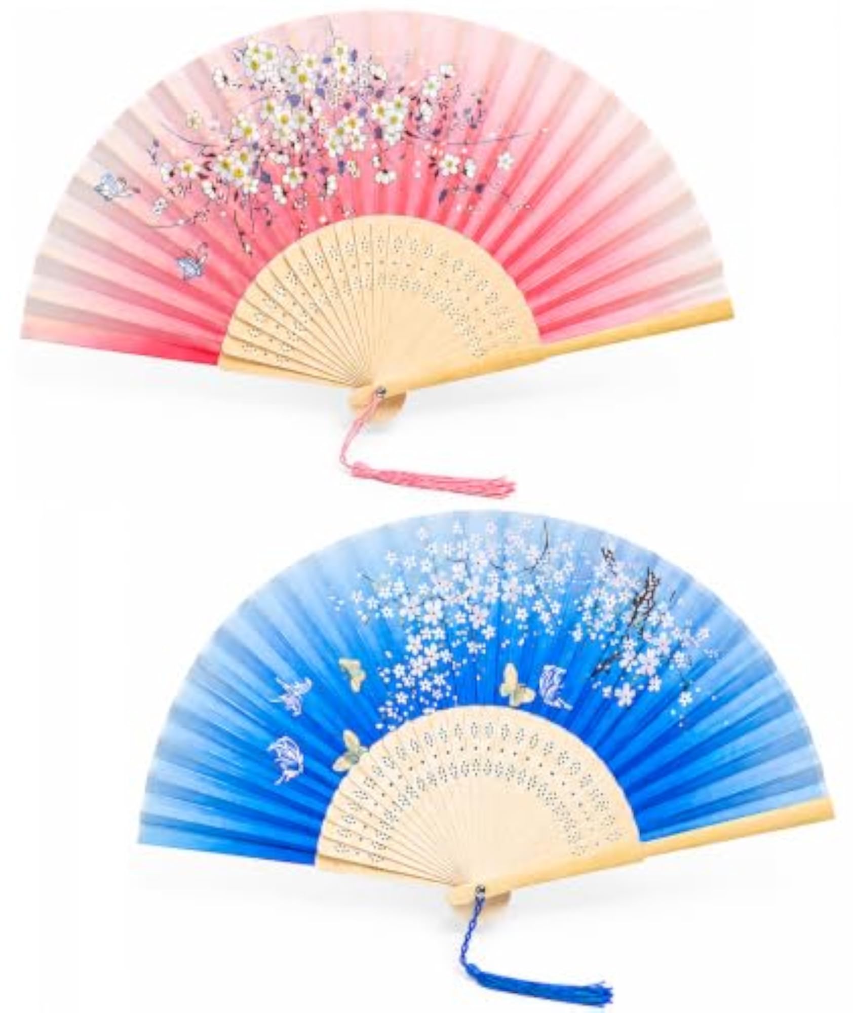 Gradient Chinese Hand Fan Set, Ideal for Dance Performances