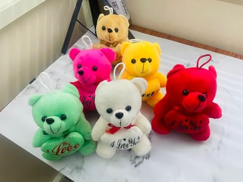 Image of EITHEO Valentine's Day Special Teddy Bear Soft Toy (15 cm) | Cute Stuffed Teddy for ValentineTeddy Bear Day Gift for Girls & Girlfriend | Soft Plush Romantic Gift (White)