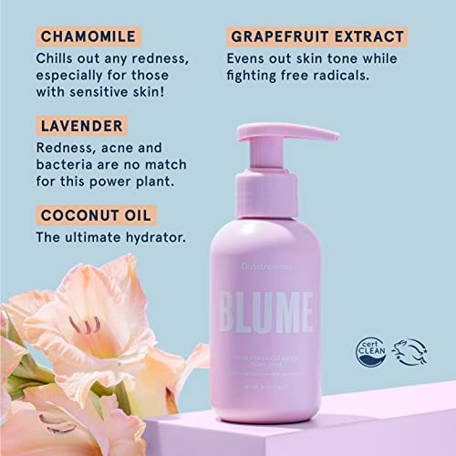 Blume Day Dreamer Face Wash - Cream Cleanser For All Skin Types - Vegan Hydrating Face Wash With Chamomile + Lavender - Gentle Facial Cleanser (120Ml) #TOP6