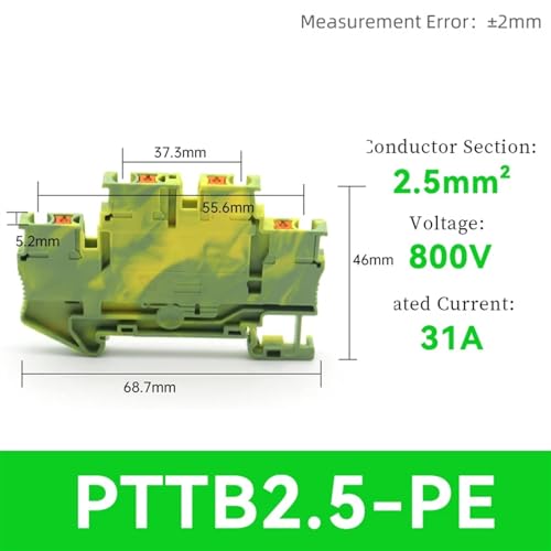 Conector de tierra para evitar fallos eléctricos en carril DIN con terminal PT de 10 Uds 2