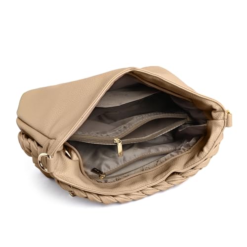 Image of EXOTIC Luna Braided Sling Bag for Women | Soft Structured Hobo Bag | Adjustable Strap | Multi Pocket | Elegant Everyday Purse