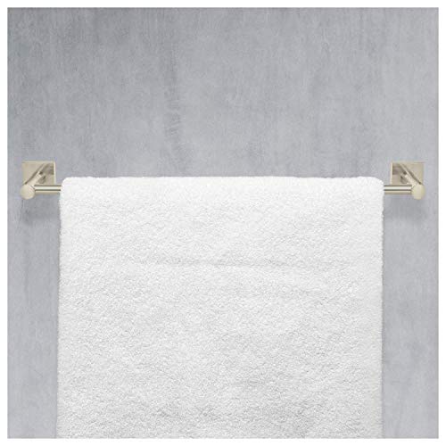 Nuk3y Senna Modern Square 4 Piece Bathroom Hardware Towel bar Accessory Set (24" Set, Satin Nickel)