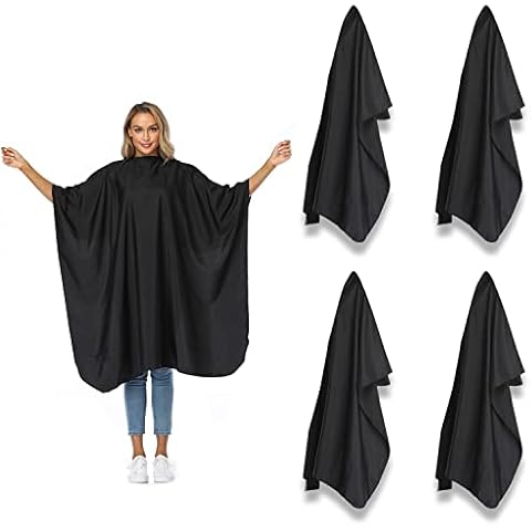 Waterproof Nylon Salon Hair Cutting Cape,Large Haircut Cape with Adjustable Elastic Neckline,Hairdressing Apron for Home Salon and Barbershop,4 pack Cover