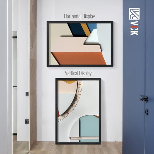 Image of VCK 27x40 Poster Frames - Black, Wide Border Solid Wood Frame, Display Pictures in Horizontal and Vertical, for Home, Office, Gallery, Woodgrain Series, Wall Hanging, 2 Pack