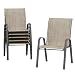 Amopatio 6er Set Gartenstühle Stapelbar, Hochlehner Stapelstühle aus Textilene & Metallgestell, Terrassenstühle Balkonstuhl mit Armlehnen Wetterfest, 60 x 72 x 96 cm, Braun