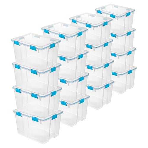 Image of Sterilite Gasket Storage Box with Lids for Home & Office, 80 Quart, 16-Pack