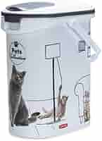 Contenitore Crocchette Gatti Curver - 10 L, Ermetico Anti-Odore, Bianco, 19x30x35 Cm - Foto 3