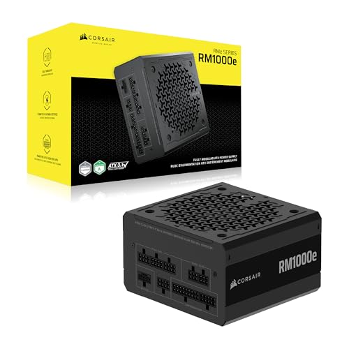 Image of Corsair RM1000e (2025) Fully Modular Low-Noise ATX Power Supply with 12V-2x6 Cable - ATX 3.1 & PCIe 5.1 Compliant, Cybenetics Gold Efficiency, 105C-Rated Capacitors - Black (Renewed)