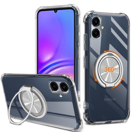 Coque Samsung Galaxy A07 2025 antichoc silicone transparent avec béquille anneau 360