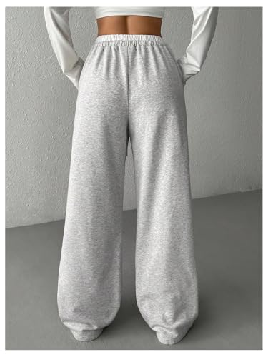 GORGLITTER Girl's Color Block Wide Leg Sweatpants Elastic High Waisted Track Pants3
