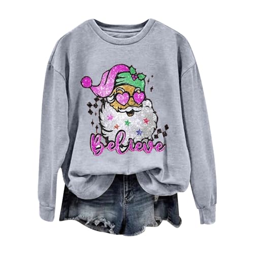weihnachtsbluse Damen,weihnachtskleid Damen Strick,only Pullover Damen,Strickpulli,weihnachtshoody Damen,pullis Teenager mädchen Schrift,Kleidung...