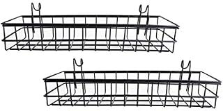 2x Mesh Wire Basket, Hanging Tray, Wall Mount, 40x10cm