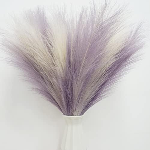 6 Pcs Pink Artificial Pampas Grass, 18'' Short Small Faux Fluffy Pampas Bouquet Plants Flower, Fake Pompass Grass Branches for Wedding Home Accessories Christmas Decorations