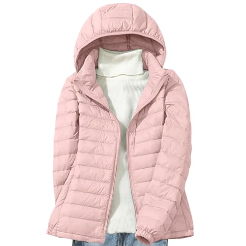 Firzero Winter Warm Women Down Jackets Plus Size Lightweight Packable Puffer Coats Trendy Hooded Coat Outwear Windbreaker