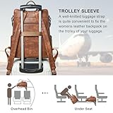Shrrie 15,6 Zoll Laptop-Rucksack für Damen – Großer Reiserucksack aus Leder, wasserabweisend, für Freizeit, Uni, Arbeit, Handgepäck-Zweifarbiges Braun
