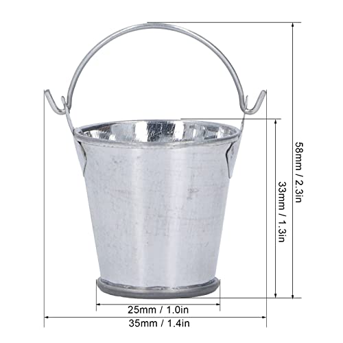 2 peças balde de ferro para casa de bonecas vívido requintado miniatura simulação balde de ferro ace