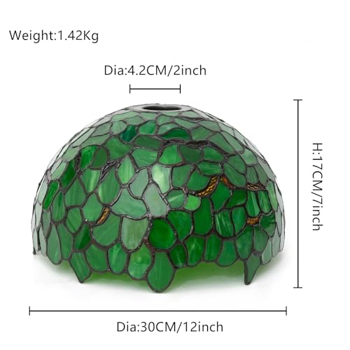 Abat-Jour Tiffany 12" Vert pour Lampe de Table et Salon
