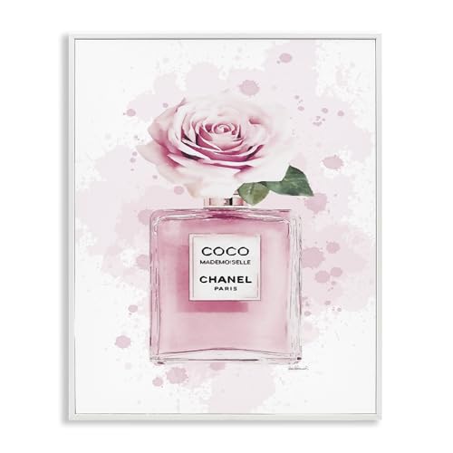 Image of Pink Flower Perfume Glam, 24 x 30 Inch Framed Giclee Print | Stupell Industries . By Amanda Greenwood . Ready to hang . Giftable accent for home decor . Made in USA