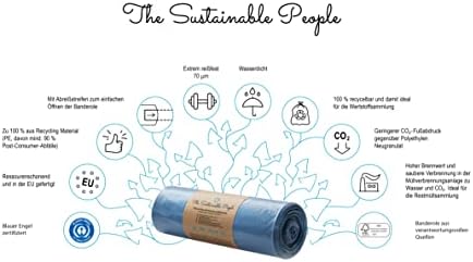 TSP worki na śmieci do dużych obciążeń, 120 l, wykonane w 100% z materiału z recyklingu (PE), certyfikat Niebieski Anioł, rolka 25 sztuk, wyjątkowo odporne na rozerwanie (70 μm)  700 x 1100 mm