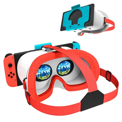 MVPTGRS VR Headset for Original Nintendo Switch & Switch OLED Model Upgraded, Virtual Reality Glasses with Adjustable HD Lenses and Comfortable Head Strap, Labo Kit, 4D Goggles