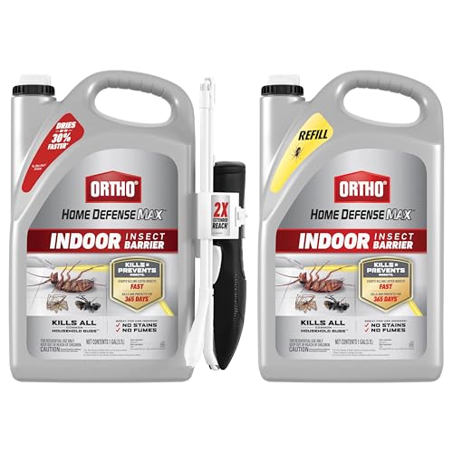 Image of Ortho Home Defense Max Indoor Insect Barrier Bundle | 1 Extended Reach Comfort Wand and 1 Refill, 1 gal., Home Bug Killer Spray, Kills Ants, Roaches and Spiders