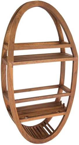 AquaTeak Patented Moa Oval Teak Shower Organizer - A. Caddy