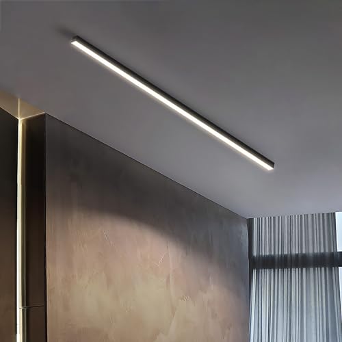 GZZBMY Lámpara de Techo LED de Acrílico Lineal Moderna2700K/4500K/6500K Pantalla de Acrílico Minimalista Empotrado Barra luz Aluminio Techo para Cocina Dormitorio Sala Estar 200CM (Luz Neutra,50CM)