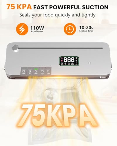 7-in-1 Food Vacuum Sealer Machine 75kPa, Household Kitchen Sealer, 20 Bags - image 2