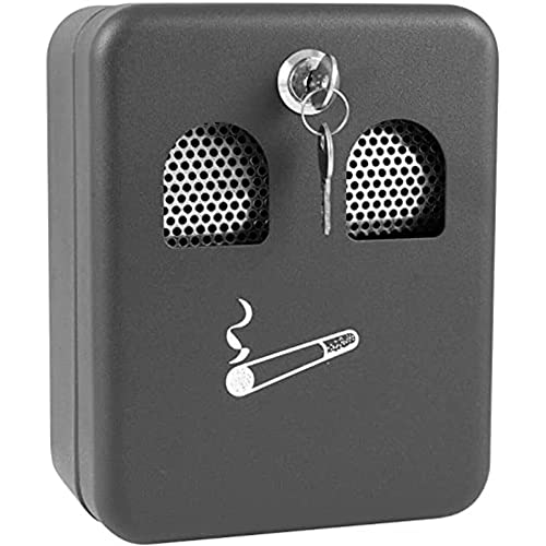 PRICE BEATER Cendrier mural verrouillable pour pub, bureau, restaurant, jardin, fumage avec 2 clés, parfait pour les conditions météorologiques extérieures (style 1) Cover