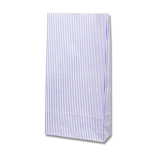 シモジマ ヘイコー 紙袋 マチ付 ファンシーバッグ S5 モノストライプ 青 18x6.5x35cm 100枚 003080750