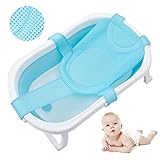 Babybadenetzt,Badewannensitz Baby,Baby Badewanneneinsatz Sitz,Badewannensitz Stütznetz,Babywannenkissen,für Neugeborene Kleinkinder Baby Badezubehör(blau)