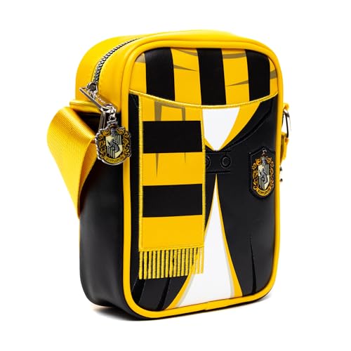 Image of The Wizarding World of Harry Potter Bag, Crossbody, Harry Potter Hogwarts School Hufflepuff Uniform Embroidered, Vegan Leather