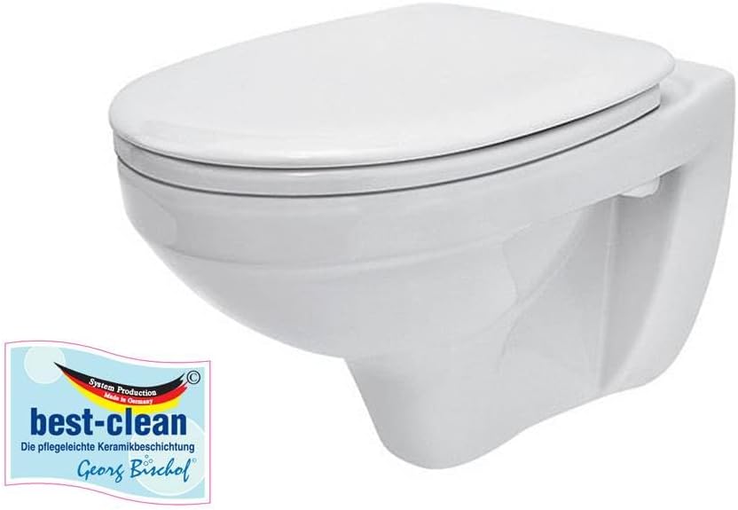 Wand-WC Bernstein E-9030 spülrandlos mit Soft-Close-Deckel Weiß glänzend