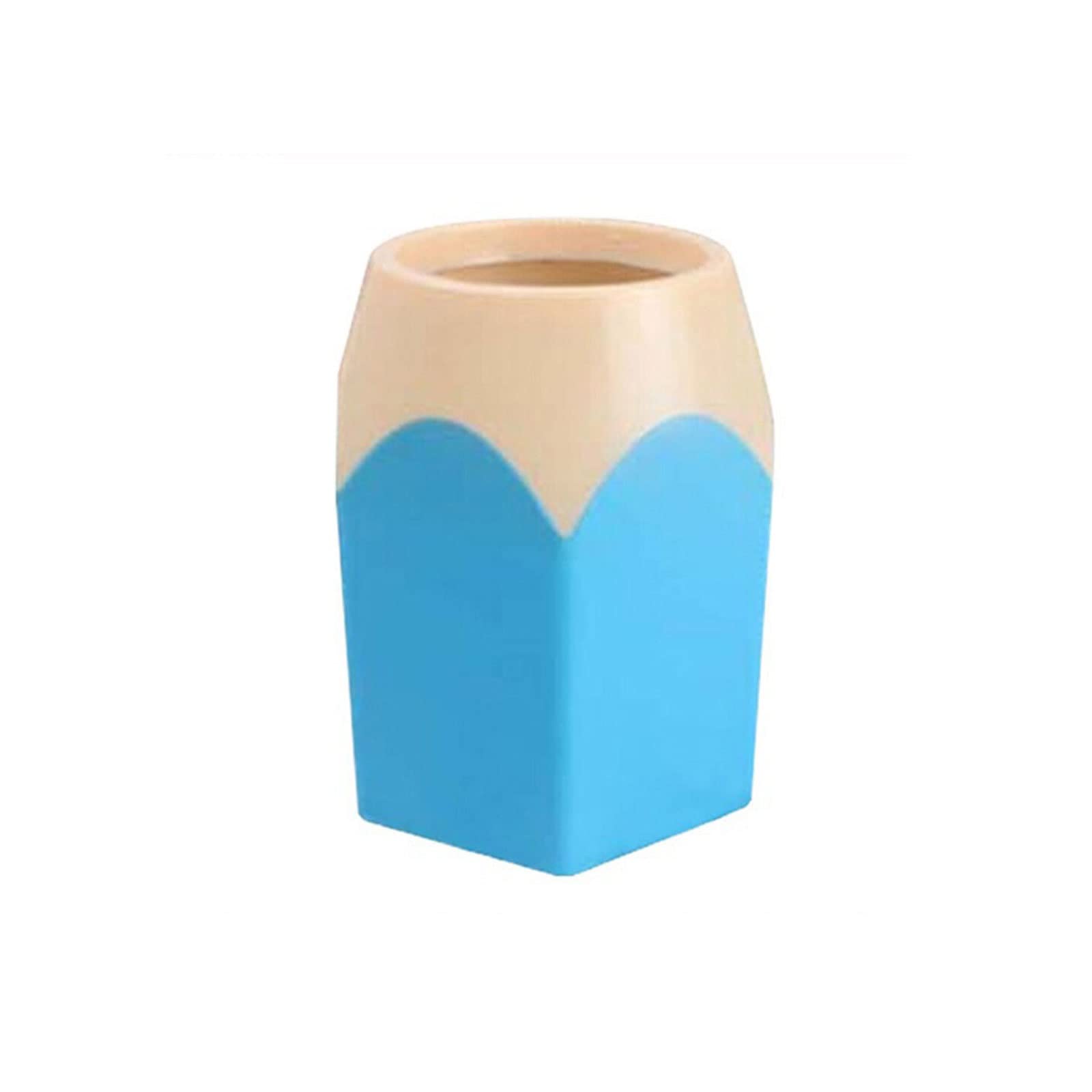 JINGYAN Pencil Holders Vase Pencil Pot Makeup Brush Holder Stationery Desk Tidy Container Organizer student Pen Stub(Blue)