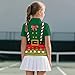 Frymappies Girls Christmas Elf Cloth Collared 1/4 Zip Golf Shirts Size 7-8 Kids Short Sleeve Golf Outfit for Summer Sport Little Girls Novelty Tennis Shirt V Neck Workout Athletic Tops Activewear