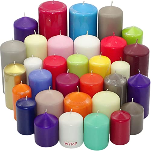 10 kg Witap Stumpenkerzen Qualitätskerzen Blockkerzen Kerzenpaket Set farblich bunt gemischt 1. Wahl – Bild 3