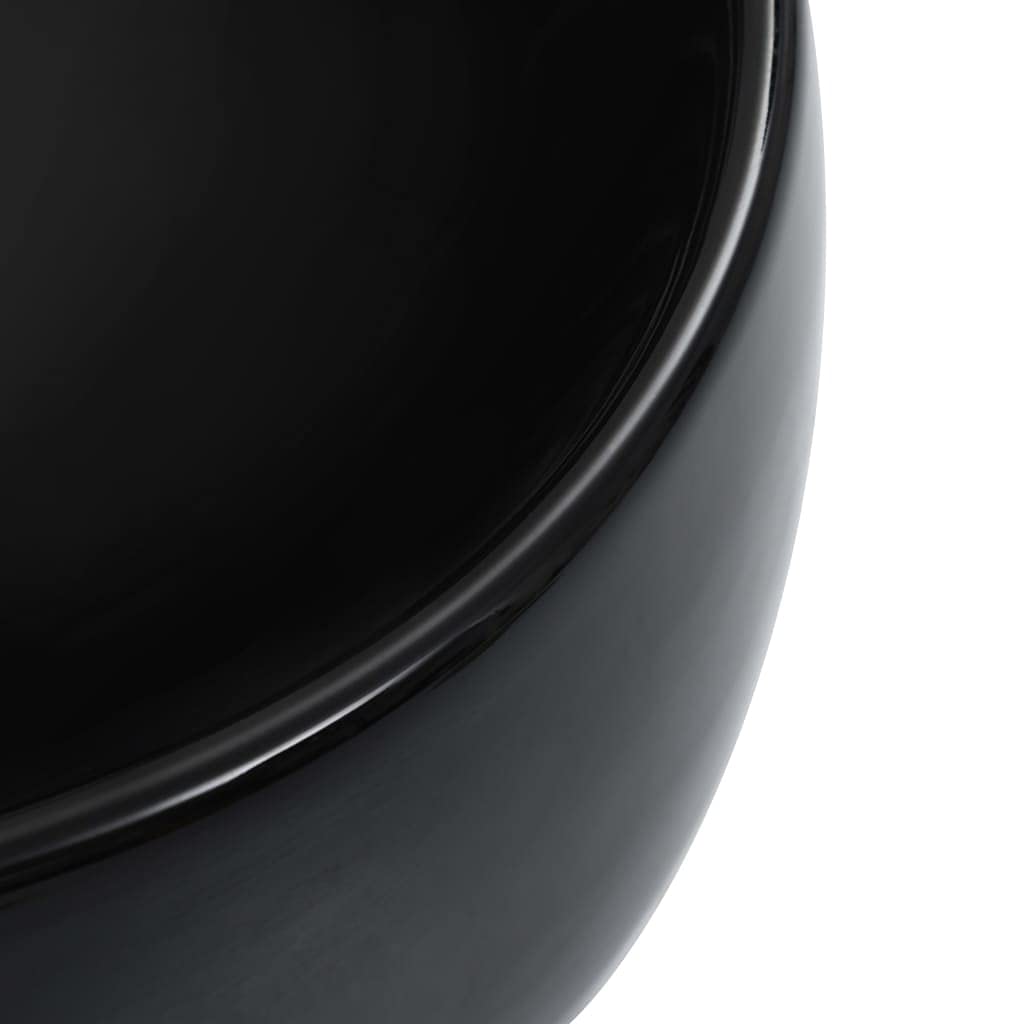 vidaXL Lavabo Sanitario Baño Servicio Fregadero Piezas de Fontanería Bricolaje Instalación Decoración Aseo Grifería 44,5x39,5x14,5 cm Cerámica Negro