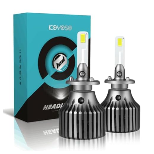 H1 LED-strålkastarlampor, Koyoso 60 W 12 000 lumen LED-pannlampor, 6 000 K extremt ljusa CPS Chips konverteringssats, paket 2