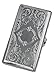Cigarette Case Victorian Style Metal Holder for Regular, King and 100's Size Pocket Protective Security Wallet (ES100, Silver)