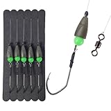 Eupheng 5PCS Texas Rigs for Bass Fishing, Ready-Tied Rig Kit with 1/0, 2/0, 3/0 Bass Hooks & 3/16oz, 1/4oz, 3/8oz Bullet Weights