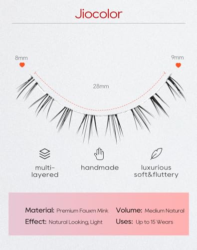 Jiocolor Clear Band Wispy Bottom Lashes - 7 Pairs Natural C Curl