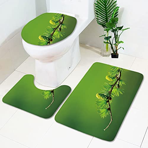 Badematten Set 3 teilig,Toilettenmatte Set,3er Badgarnitur Badezimmer Matte Set Dusch Bade Matte Vorleger Teppich 3D…