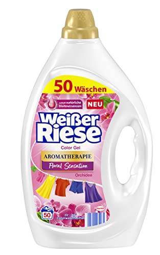 Weißer Riese Color Gel Aromatherapie Floral Sensation (50 Waschladungen), Color Waschmittel mit Orchidee für unwiderstehlich duftende & strahlend saubere Wäsche, 100 % recycelbar*