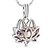 Imrsanl Cremation Jewelry for Ashes - Lotus Flower Ashes Pendant Necklace with Mini Keepsake Urn Memorial Ash Jewelry (Rose Gold)